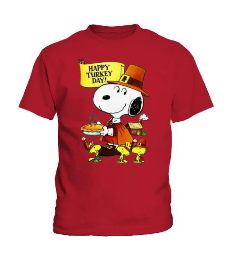 Happy Turkey Day Snoopy And Woodstock Thanksgiving Day shirt - Unisex Long Sleeve Kids T-Shirt