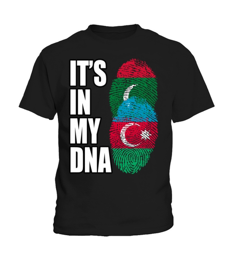 Maldivian And Azerbaijani Mix Heritage DNA Flag Kids T-Shirt