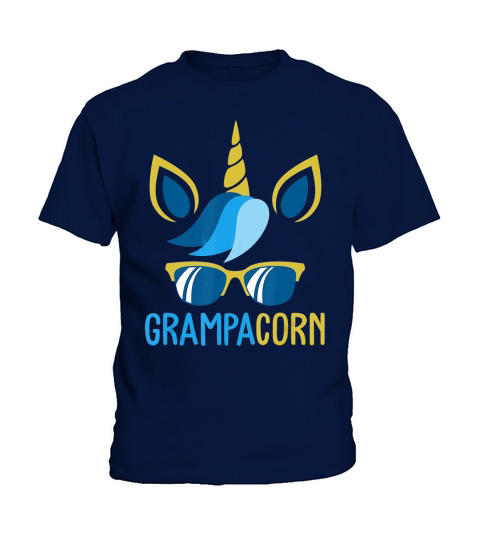Mens Grampacorn Family Grampa Fathers Day Unicorn T-Shirt Kids T-Shirt
