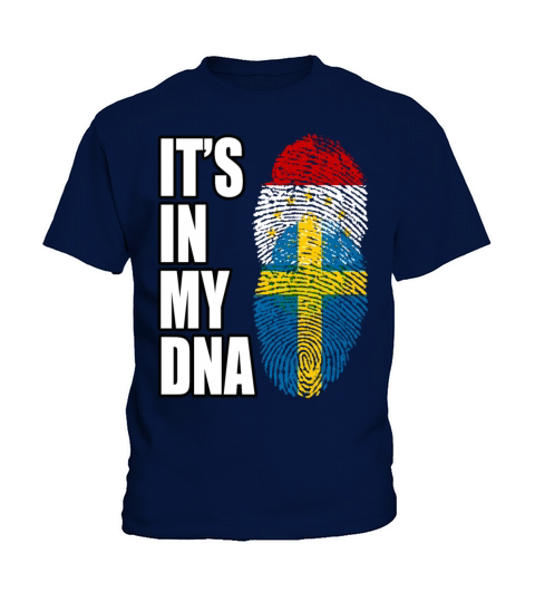 Tajikistani And Swedish Vintage Heritage DNA Flag Kids T-Shirt