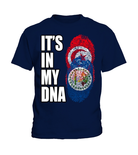 Tunisian And Belizean Mix Heritage DNA Flag Kids T-Shirt