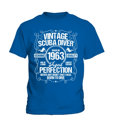 Vintage Scuba Diver 1963 Snorkeling Birthday Kids T-Shirt