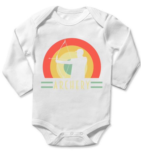 Archery Bow Hunting Vintage Longbow Long Sleeve Baby One-Piece