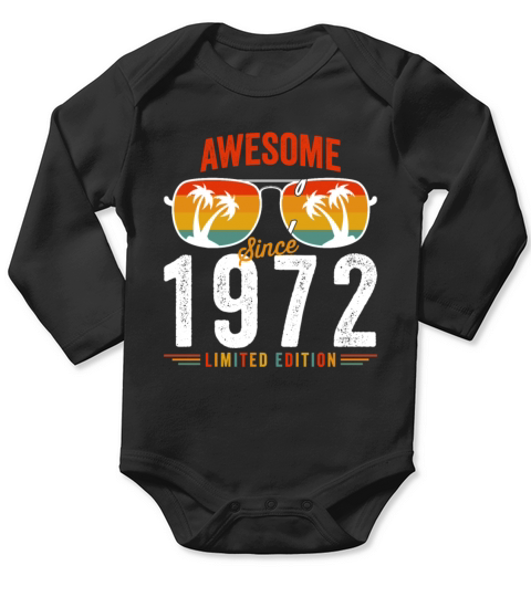 Awesome Since 1972 Birthday Retro Vintage 50 51 Ye Long Sleeve Baby One-Piece