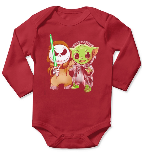 Baby Yoda and Jack Skellington Long Sleeve Baby One-Piece