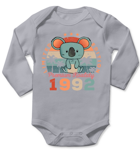 Birth Year 1992 Birthday Gift Koala Bear Koalas Long Sleeve Baby One-Piece