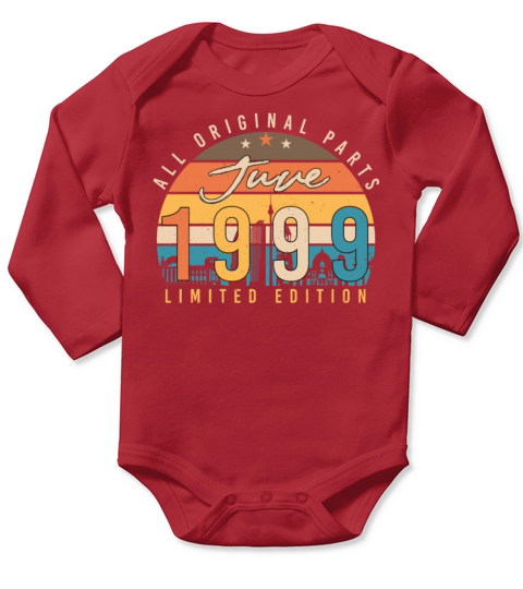 Birthday Greeting June 1999 Long Sleeve Baby One-Piece