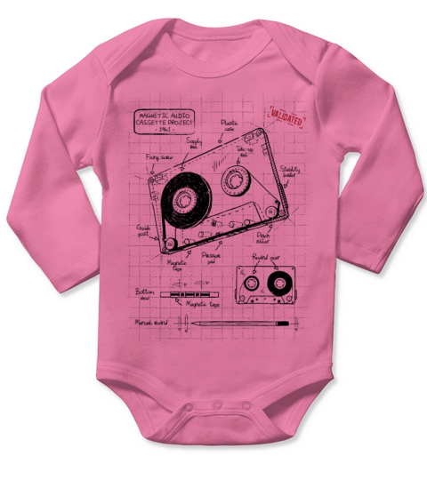 Cassette audio plan Long Sleeve Baby One-Piece