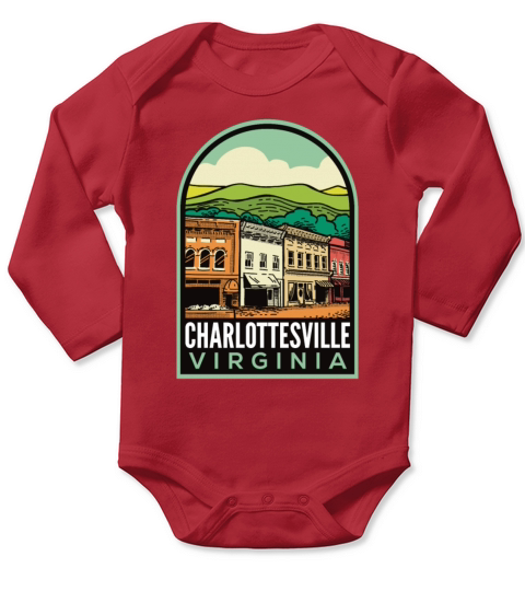 Charlottesville VA Historic Downtown Vintage Long Sleeve Baby One-Piece
