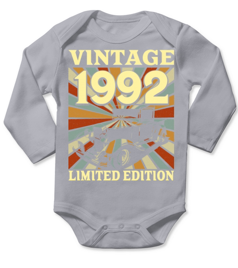 Classic And Old Car 1992 Vintage 30th Birthday Long Sleeve Baby One-Piece