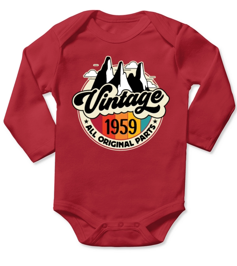 Funny Birthday Born in 1959 Limited Edition Long Sleeve Baby One-Piece