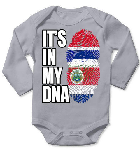 Gambian And Costa Rican Mix Heritage DNA Flag Long Sleeve Baby One-Piece