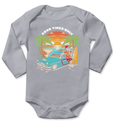 Good Vibes Only Vintage Long Sleeve Baby One-Piece