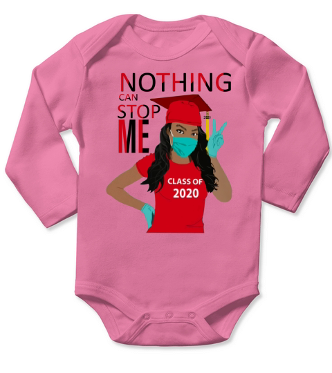 Graduation Nothing Can Stop Me Class Of 2020 Red Shirt Long Sleeve Baby One-Piece