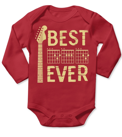 Guitarist Father Best Dad Ever D A D Chord Gifts Guitar T-Shirt Long Sleeve Baby One-Piece