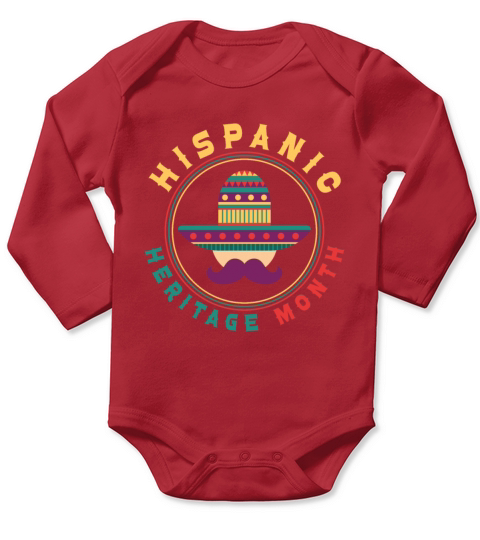 Heritage Month Hispanic Men Woman Flags Long Sleeve Baby One-Piece