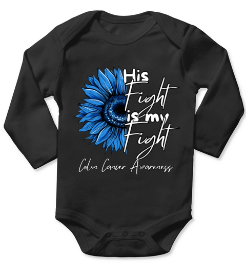 His Fight Is My Fight Sunflower Support Long Sleeve Baby One-Piece