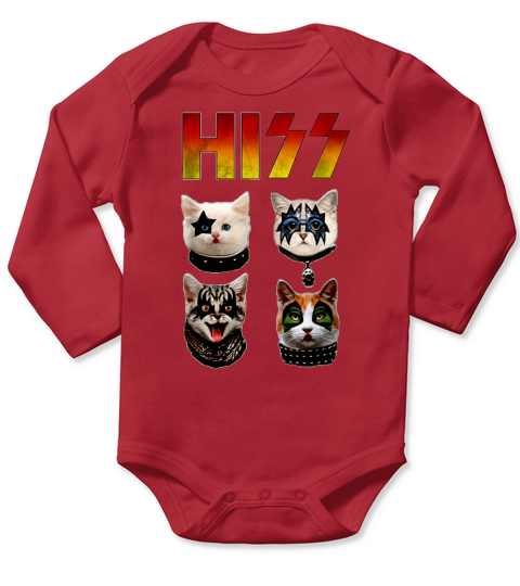 Hiss Cats Kittens Rock And Roll Band shirt Long Sleeve Baby One-Piece