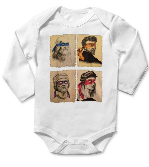 Humor Italian Artists Turtles Art Lovers shirt Long Sleeve Baby One-Piece
