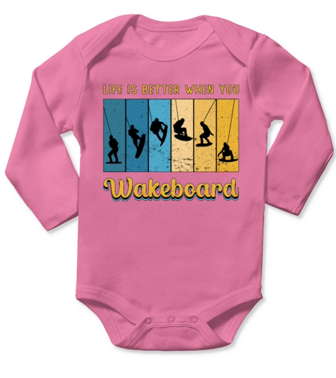 Life Is Better When You Wakeboard Wakeboarding Long Sleeve Baby One-Piece