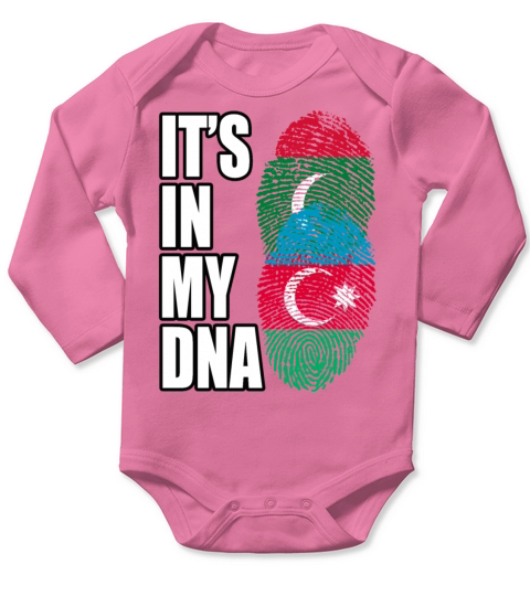 Maldivian And Azerbaijani Mix Heritage DNA Flag Long Sleeve Baby One-Piece