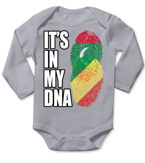 Maldivian And Congolese Republic Mix Heritage DNA Long Sleeve Baby One-Piece