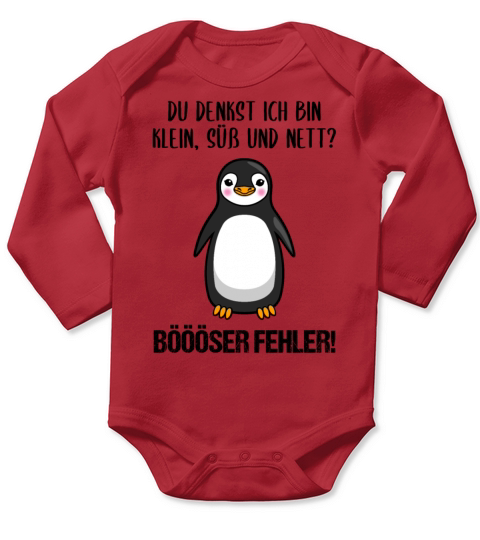 Penguin Small Sweet Nice Funny Quote Gift Long Sleeve Baby One-Piece