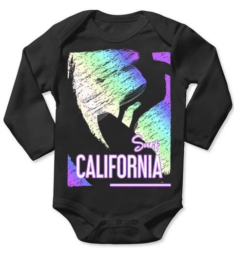 Surf California State Souvenir The Golden State Long Sleeve Baby One-Piece