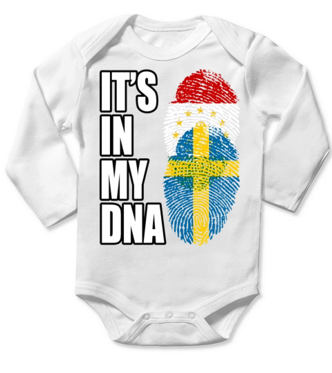 Tajikistani And Swedish Vintage Heritage DNA Flag Long Sleeve Baby One-Piece