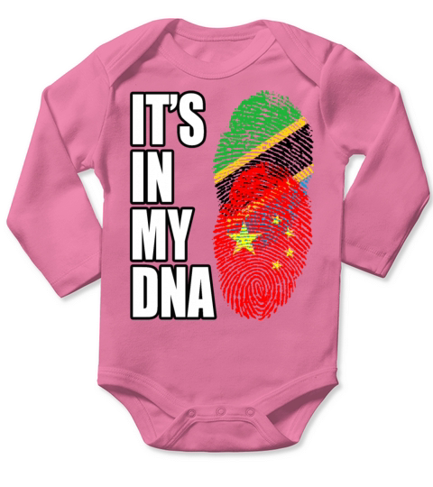 Tanzanian And Chinese Vintage Heritage DNA Flag Long Sleeve Baby One-Piece
