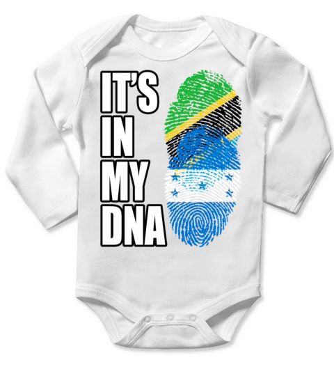 Tanzanian And Honduran Vintage Heritage DNA Flag Long Sleeve Baby One-Piece