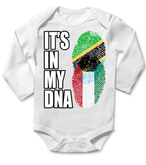 Tanzanian And Kuwaiti Vintage Heritage DNA Flag Long Sleeve Baby One-Piece