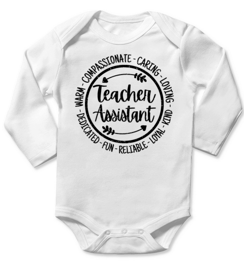 Teacher Assistant Long Sleeve Baby One-Piece