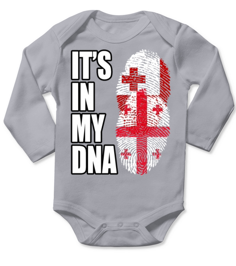 Tongan And Georgian Mix Heritage DNA Flag Long Sleeve Baby One-Piece