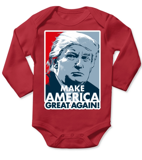 Trump Make America Great Again Long Sleeve Baby One-Piece