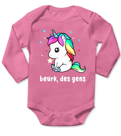 Unicorn Beurk Des Gens Licorne shirt Long Sleeve Baby One-Piece