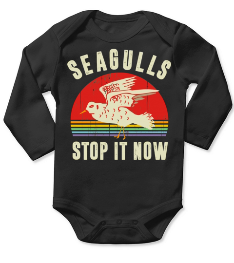 Unique Vintage Retro Style Seagulls Bird Lover Sto Long Sleeve Baby One-Piece