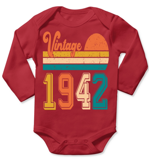 Vintage 1942 birthday gift Long Sleeve Baby One-Piece