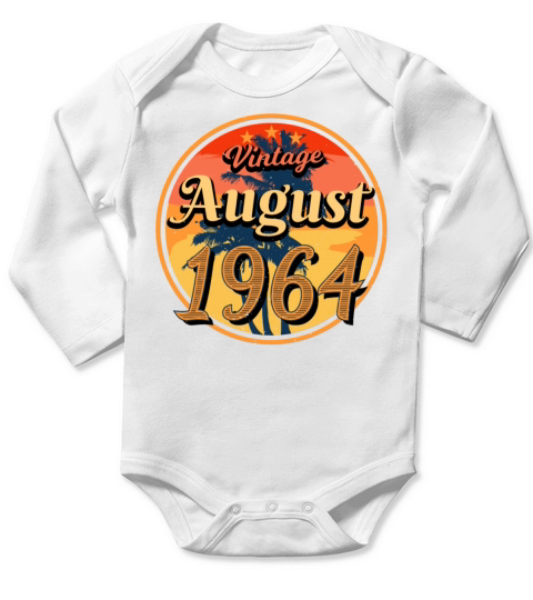 Vintage 1964 August Long Sleeve Baby One-Piece