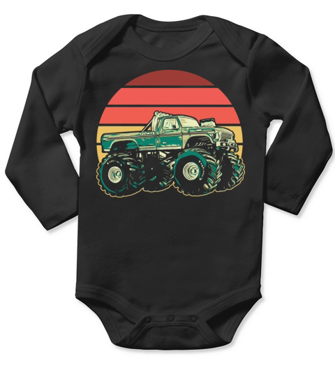 Vintage Monster Truck Owner Driver Long Sleeve Baby One-Piece