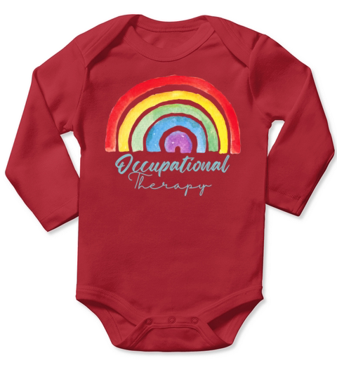 Watercolor Rainbow Occupational Therapy Long Sleeve Baby One-Piece