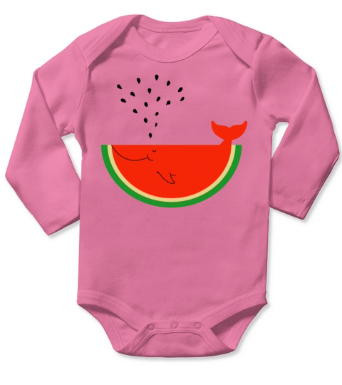 Watermelon Whale Long Sleeve Baby One-Piece