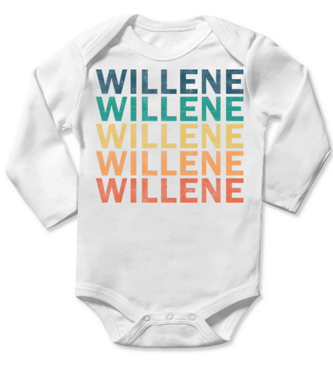 Willene Name T Shirt - Willene Vintage Retro Name Long Sleeve Baby One-Piece