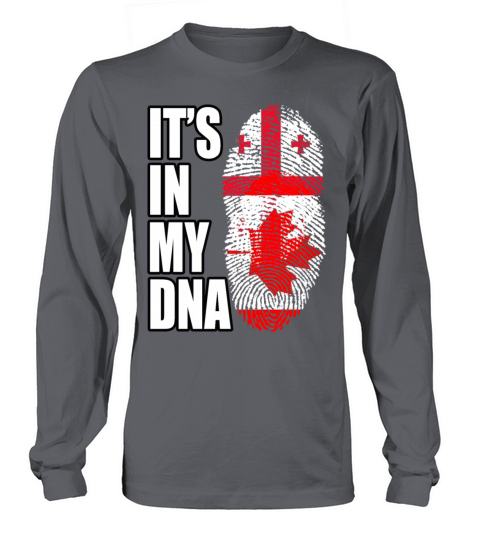 Georgian And Canadian Mix Heritage DNA Flag Long sleeved Unisex
