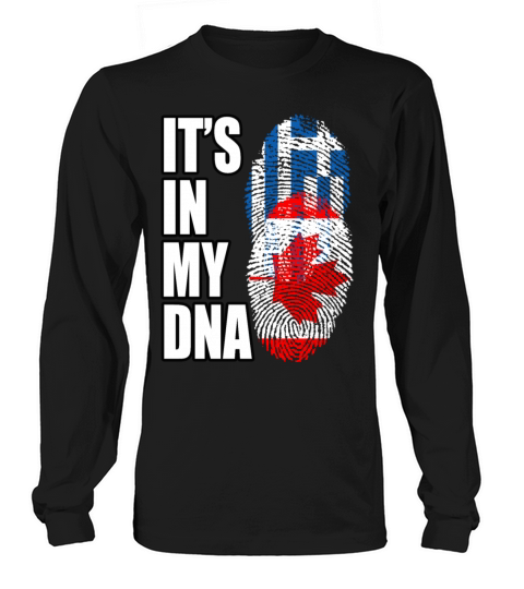 Greek And Canadian Mix Heritage DNA Flag Long sleeved Unisex
