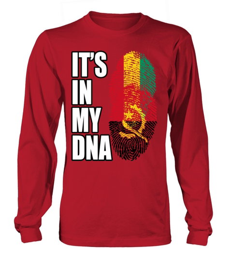 Guinean And Angolan Mix Heritage DNA Flag Long sleeved Unisex