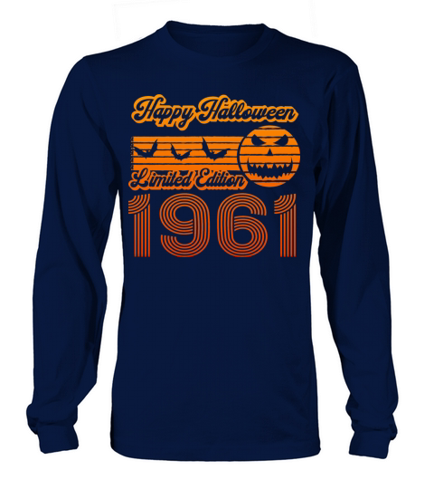 Halloween Pumpkin Birthday 1961 Vintage Long sleeved Unisex