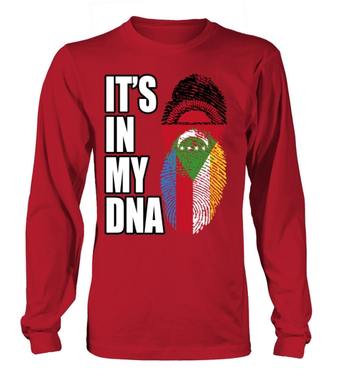 Malawian And Comoran Mix Heritage DNA Flag Long sleeved Unisex