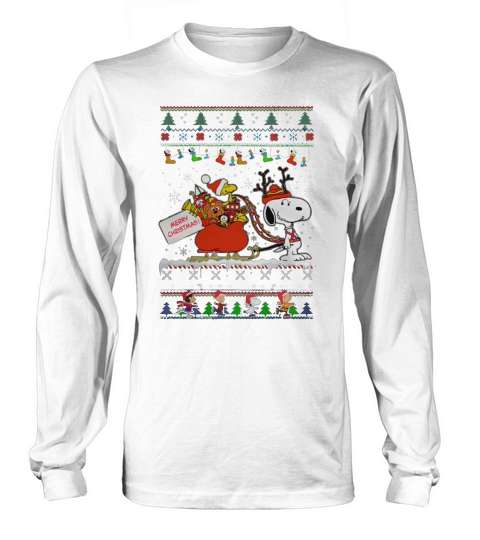 Snoopy Xmas Tshirt Long sleeved Unisex