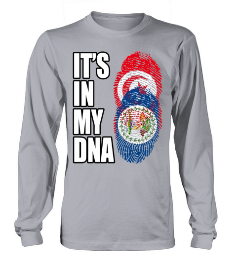 Tunisian And Belizean Mix Heritage DNA Flag Long sleeved Unisex